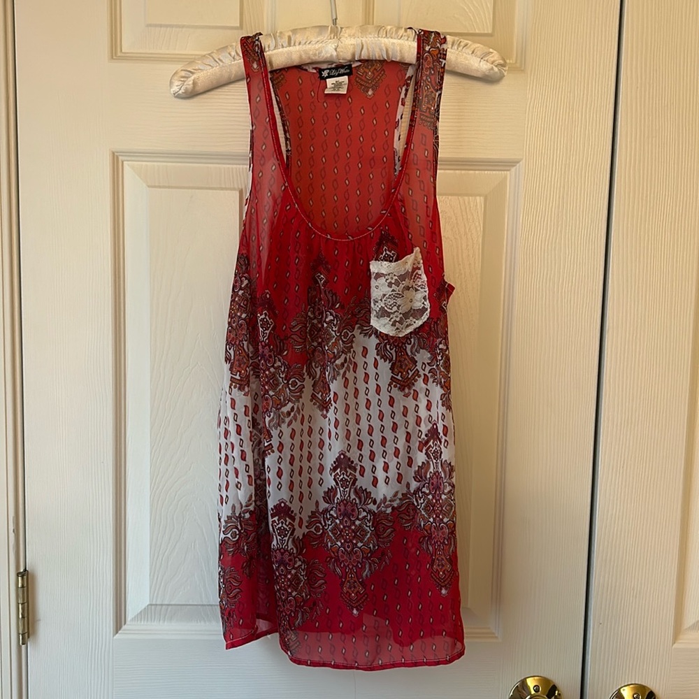 Red Flowy Tank Top